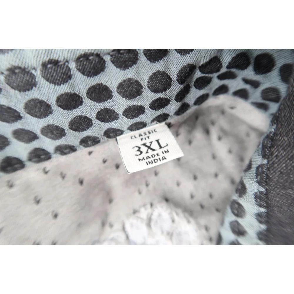Robert Graham Button Down Mens 3XL Gray Gradient Geometric Classic Fit Shirt
